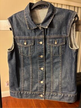 J. Crew Medium Blue Denim Vest - large